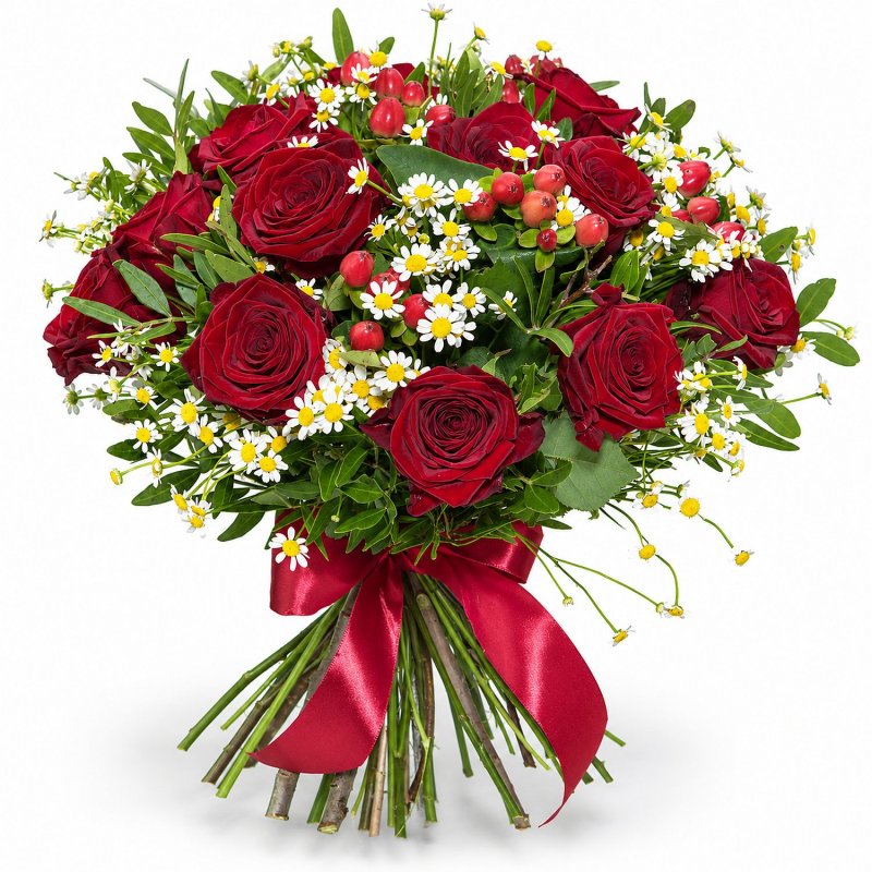 Rosen mit Kamille