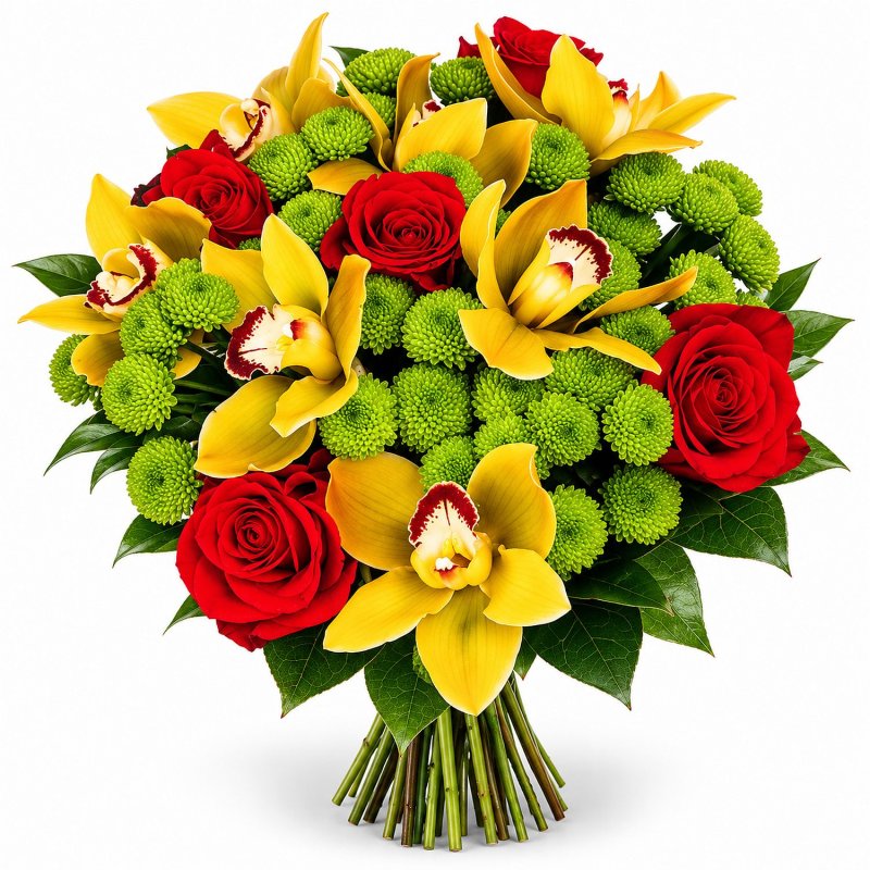 Luxusní růže a cymbídium